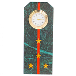 Часы погон ВС подарочные настольные из натурального камня Змеевик Military Clock варинант исполнения - 10 | Loft Concept в Ижевске