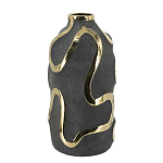 Ваза с золотыми акцентными полосами на черном матовом фоне Accent Tape варинант исполнения - 2 | Loft Concept в Ижевске