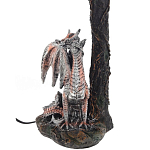 Настольная лампа с абажуром Дракон Silver Red Dragon Коричневый абажур варинант исполнения - 3 | Loft Concept в Ижевске