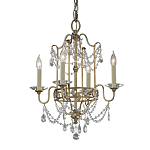 Люстра подвеная с 4-мя лампами и стеклянными подвесками в классическом стиле Feiss варинант исполнения - 1 | Loft Concept в Ижевске