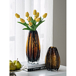 Ваза стеклянная янтарного цвета с текстурированным силуэтом Carambola варинант исполнения - 5 | Loft Concept в Ижевске