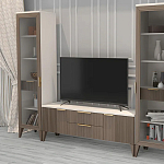 Витрина левая 1-дверная с ящиком и 5-ю белыми полками Harper Line варинант исполнения - 2 | Loft Concept в Ижевске