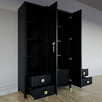 Большой шкаф с витриной Elsa Dreams Black варинант исполнения - 3 | Loft Concept в Ижевске