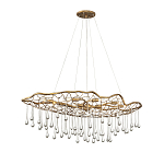 Люстра подвесная золотого цвета с металлическим сетчатым основанием и стеклянными каплевидными подвесками Hinkley варинант исполнения - 7 | Loft Concept в Ижевске