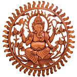 Панно из дерева круглое Ганеша Panel With Animals варинант исполнения - 1 | Loft Concept в Ижевске