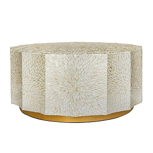 Стол кофейный с отделкой раковинами устриц Coastal Charm