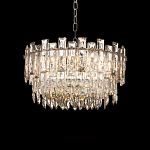 Круглая люстра с хрустальными подвесками на серебряном каркасе Gorgeous Crystal Light варинант исполнения - 8 | Loft Concept в Ижевске