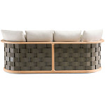 Дизайнерский уличный диван из массива дерева с плетеной спинкой PALINFRASCA Sofa варинант исполнения - 20 | Loft Concept в Ижевске