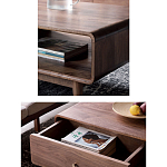 Кофейный стол из дерева с ящиком и нишей для хранения Coffee Walnut Table варинант исполнения - 4 | Loft Concept в Ижевске