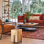 Металлический стеллаж с деревянными полками и ящиками Menzie Metal Wood Rack варинант исполнения - 6 | Loft Concept в Ижевске