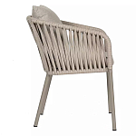 Стул серо-бежевый с декоративным плетением на спинке и подлокотниках Chair Weave варинант исполнения - 2 | Loft Concept в Ижевске