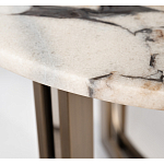 Столик журнальный с круглой мраморной столешницей Unique Stone Design варинант исполнения - 3 | Loft Concept в Ижевске