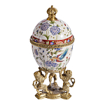 Шкатулка в форме яйца на величественных львах из фарфора с бронзовыми элементами Eden Garden варинант исполнения - 4 | Loft Concept в Ижевске