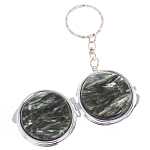 Зеркало брелок карманное двухстороннее из натурального камня Серафинит Stone Mirrors варинант исполнения - 6 | Loft Concept в Ижевске