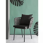 Стул мягкий с декором в виде плетеных лент на спинке и подлокотниках Semicircular Chair Decorated with Ribbons варинант исполнения - 1 | Loft Concept в Ижевске