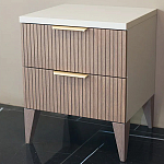 Тумба прикроватная коричневая с белой столешницей и двумя ящиками Harper Line варинант исполнения - 1 | Loft Concept в Ижевске