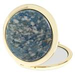 Зеркало карманное складное круглое из натурального камня Лазурит в подарочной упаковке Gold Stone Mirrors варинант исполнения - 2 | Loft Concept в Ижевске