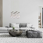 Люстра с 7-ю прозрачными плафонами из стекла в форме капли на круглом потолочном основании цвета хром Lucid Rain  варинант исполнения - 11 | Loft Concept в Ижевске