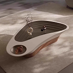 Журнальный столик фигурный со стеклянной столешницей Table Drop варинант исполнения - 1 | Loft Concept в Ижевске