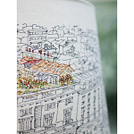 Настольная лампа с принтом на белом тканевом абажуре Roof Garden Lamp варинант исполнения - 4 | Loft Concept в Ижевске