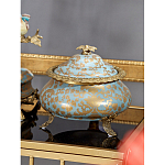 Шкатулка голубого цвета с золотым растительным узором Eden Garden варинант исполнения - 3 | Loft Concept в Ижевске