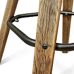 Барный стул со спинкой и мягкой обивкой с ромбами на 4-х деревянных ножках Бежевый Велюр Ava Charm варинант исполнения - 7 | Loft Concept в Ижевске