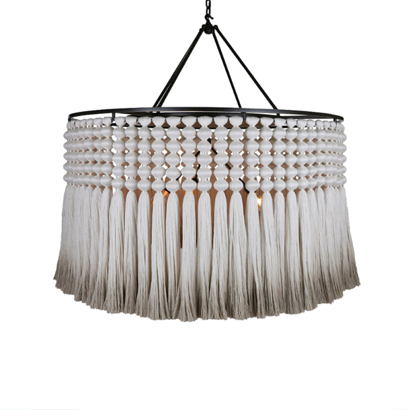Люстра серая плетеная с кисточками Boho Tassel Chandelier Серый Темная бронза в Ижевске | Loft Concept 