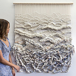 Дизайнерское современное текстильное панно Жемчуг варинант исполнения - 1 | Loft Concept в Ижевске