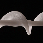 Люстра горизонтальная с волнистым белым плафоном Golden Swirl варинант исполнения - 7 | Loft Concept в Ижевске