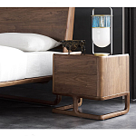 Прикроватный деревянный столик с 2-мя ящиками Moon Walnut Furniture варинант исполнения - 2 | Loft Concept в Ижевске
