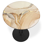 Стол журнальный круглый с бежевой столешницей из стекла Beige Marble варинант исполнения - 2 | Loft Concept в Ижевске