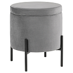 Серый пуф на черных ножках SANJAY варинант исполнения - 1 | Loft Concept в Ижевске
