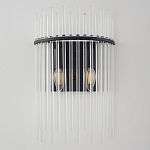 Бра со стеклянными прозрачными трубками и черным металлическим каркасом Nembus варинант исполнения - 1 | Loft Concept в Ижевске