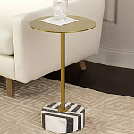 Дизайнерский журнальный стол с круглой столешницей на чёрно-белом основании Muruv варинант исполнения - 2 | Loft Concept в Ижевске