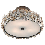 Потолочный светильник круглый с абажуром из устричных раковин Sea Ravens варинант исполнения - 3 | Loft Concept в Ижевске