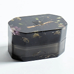 Шкатулка из эпоксидной смолы с цветами черная Epoxy Resin Pink Flowers Box Black варинант исполнения - 3 | Loft Concept в Ижевске