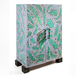 Премиальный Шкаф Defoliation двухстворчатый роспись зеленые листья  варинант исполнения - 1 | Loft Concept в Ижевске