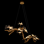 Люстра подвесная линейная с прозрачными стеклянными птичками на ветвях Serip Voa варинант исполнения - 5 | Loft Concept в Ижевске
