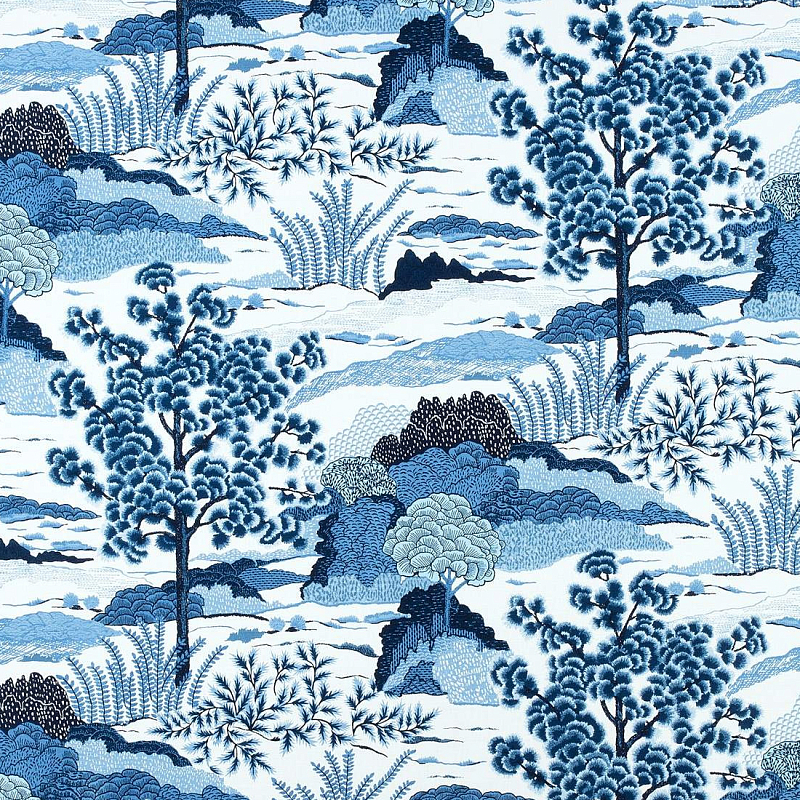 Ткань Blue landscape синий пейзах T3-89  в Ижевске | Loft Concept 