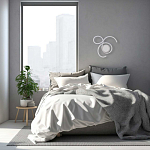 Бра белого цвета с изогнутыми световыми линиями и круглым основанием Luke Lampco Tracer Lamp варинант исполнения - 7 | Loft Concept в Ижевске