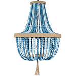 Люстра каплевидной формы украшенная круглыми бусинами Wooden Chandelier Blue варинант исполнения - 1 | Loft Concept в Ижевске