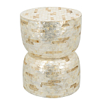 Приставной столик с мозаичным рисунком из раковин устриц Bone Inlay варинант исполнения - 1 | Loft Concept в Ижевске