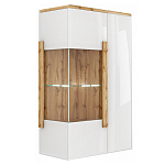 Витрина навесная двухдверная с белым глянцевым фасадом Grace of Furniture варинант исполнения - 1 | Loft Concept в Ижевске