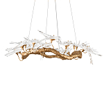 Люстра подвесная с прозрачными стеклянными птичками на ветвях Диаметр 100 см Serip Voa варинант исполнения - 6 | Loft Concept в Ижевске