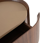 Комод округлой формы с тремя ящиками Walnut and Leather варинант исполнения - 4 | Loft Concept в Ижевске