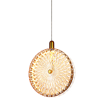 Подвесной светильник с плафоном из рельефного стекла Peony Glass Bronze  варинант исполнения - 4 | Loft Concept в Ижевске