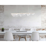 Люстра линейная с 3-мя белыми волнистыми плафонами Wave Line варинант исполнения - 11 | Loft Concept в Ижевске