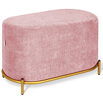 Банкетка овальная пыльно-розовый велюр на 4-х металлических ножках золотого цвета SANJAY варинант исполнения - 1 | Loft Concept в Ижевске