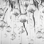 Люстра подвесная с прозрачными стеклянными подвесками в форме капель Диаметр 60 см Droplet Chandelier варинант исполнения - 16 | Loft Concept в Ижевске