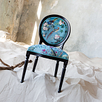 Стул из массива бука бирюзовый с изображением птиц и цветов Turquoise Chinoiserie Birds Garden Chair варинант исполнения - 6 | Loft Concept в Ижевске